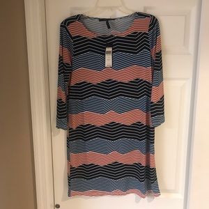 BCBG MaxAzria  Multi Digital Wave Dress M